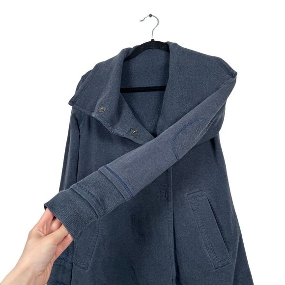 Lululemon Women's Size‎ 4 Heathered Blue Gratitude Wrap Sweatshirt Jacket - Picture 3 of 7